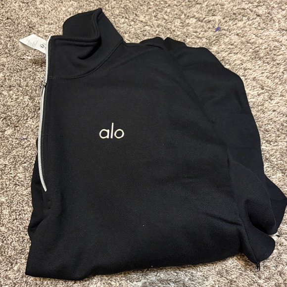 Alo Yoga Accolade 1/4 Zip Pullover Black Size S Oversized BNWT - Picture 6 of 6
